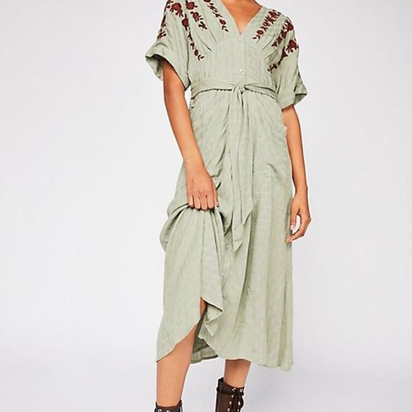 Free People Love To Love You Midi Dress in Rare Mint Green XS - Picture 2 of 4